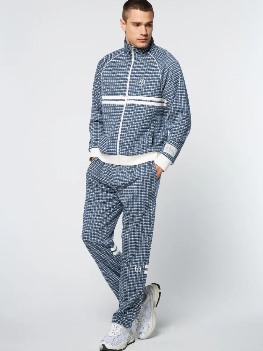 Dallas Houndstooth Track Jacket- Maritime Blue