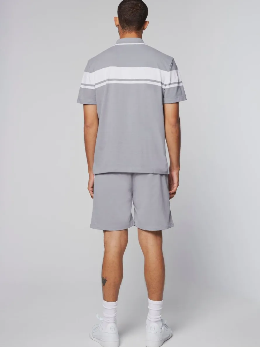 Damarindo Polo- Sleet/ White