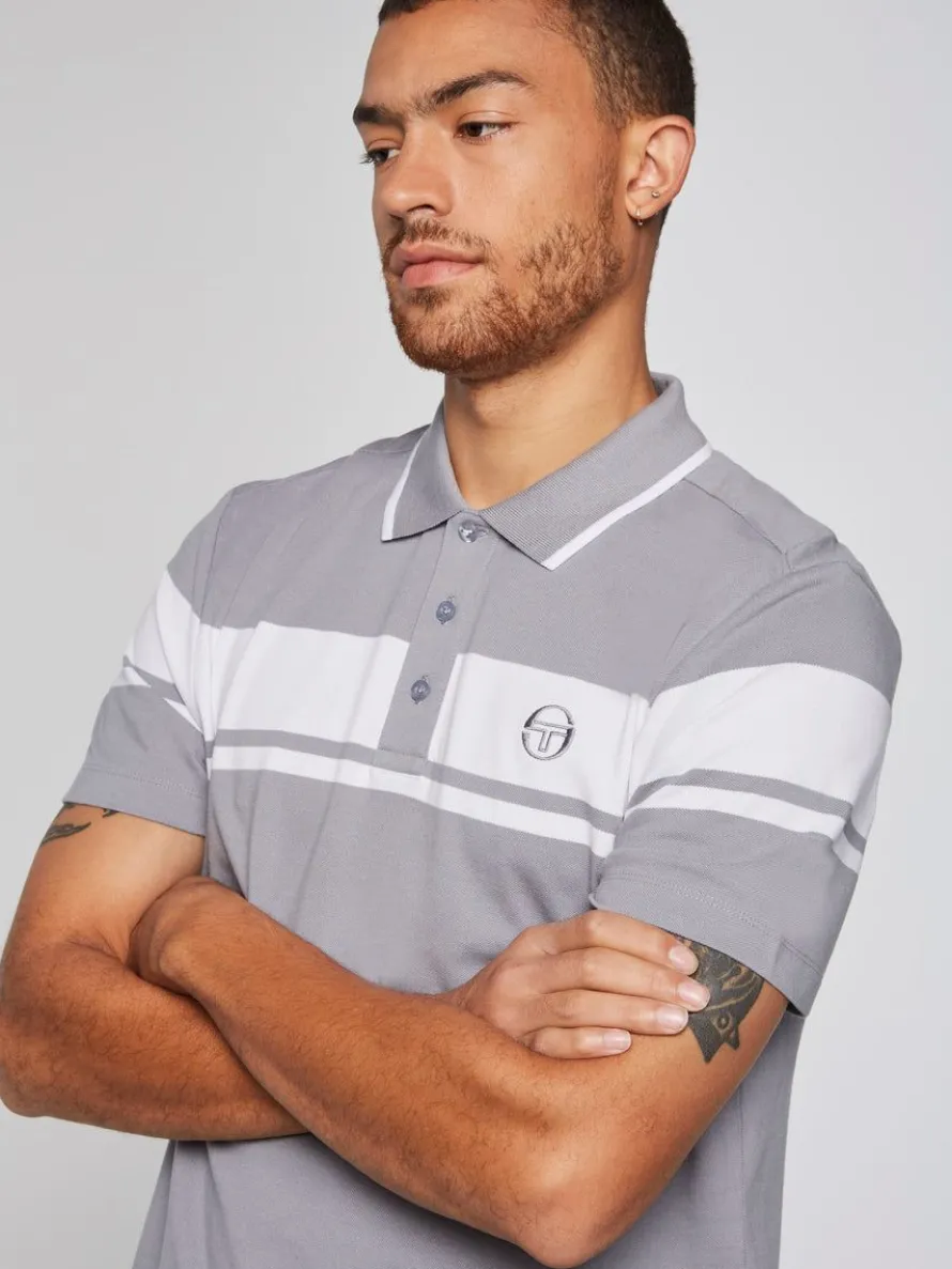 Damarindo Polo- Sleet/ White
