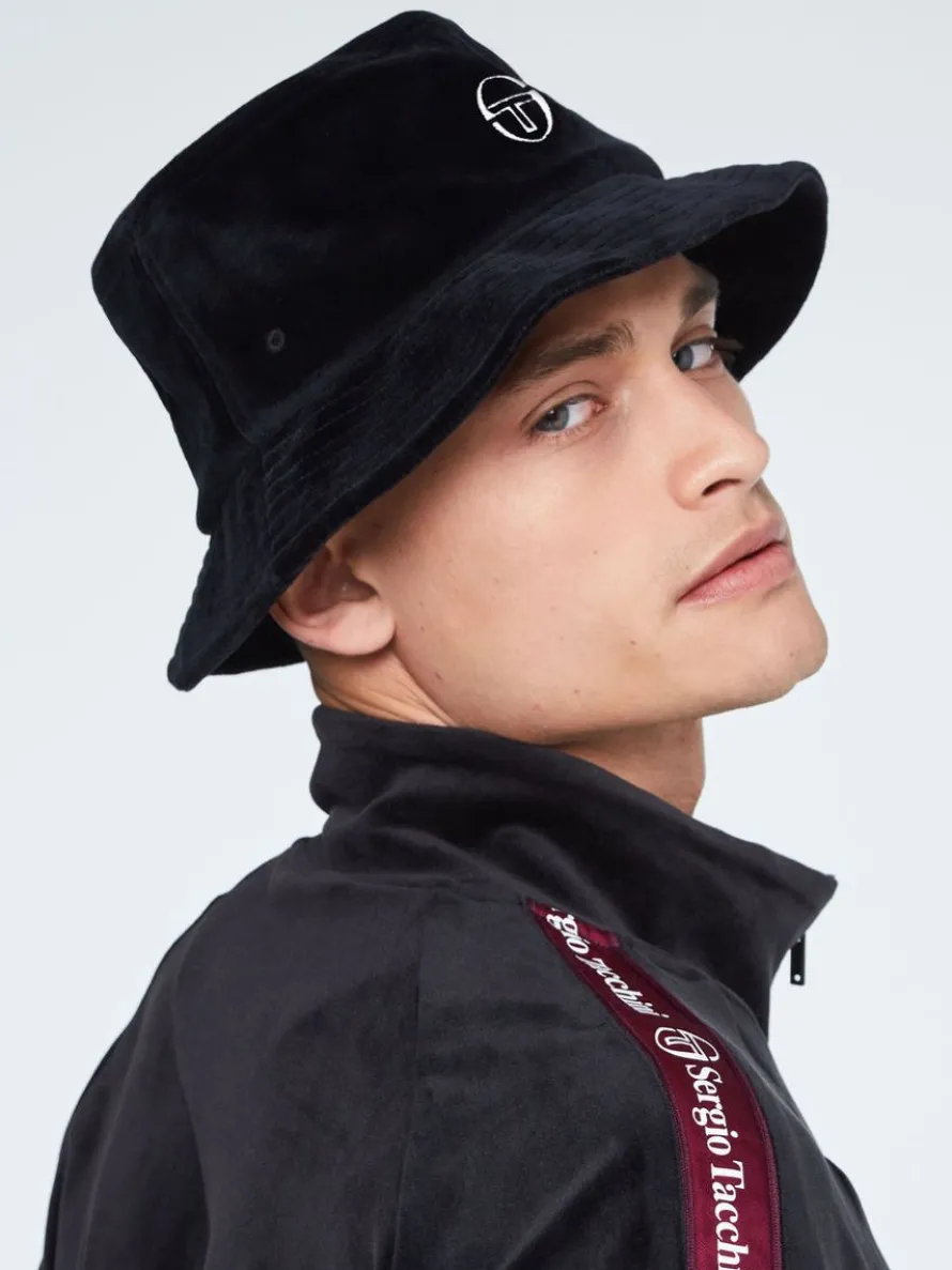 Velour Bucket Hat-Black