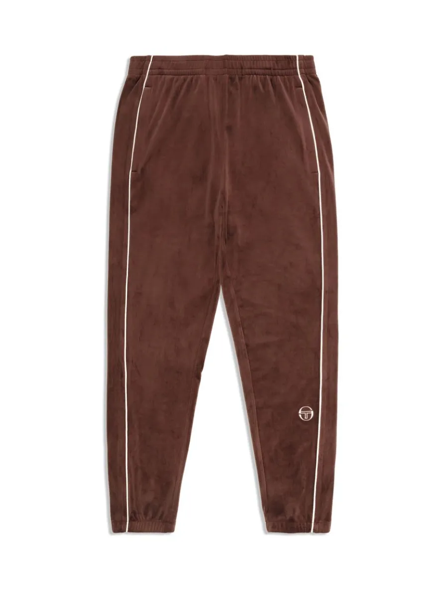 Lioni Velour Track Pant- Deep Mahogany