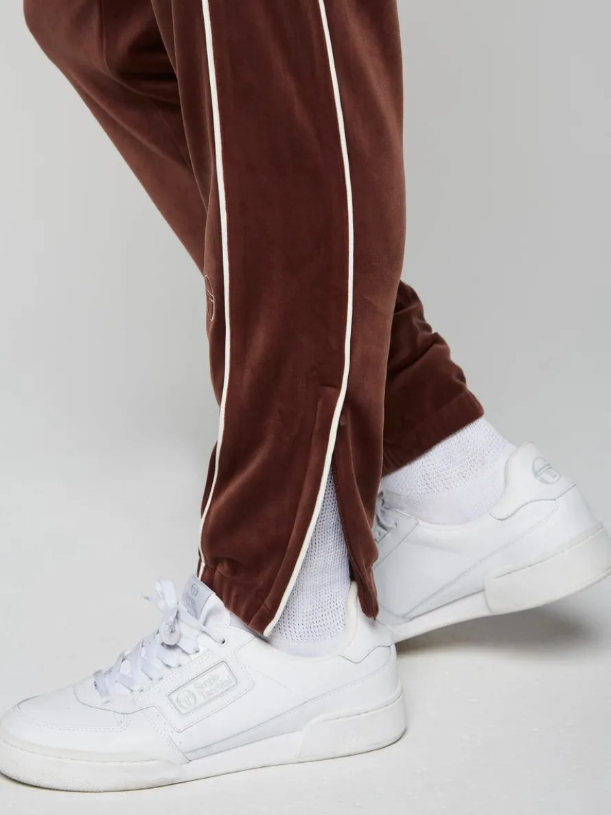Lioni Velour Track Pant- Deep Mahogany