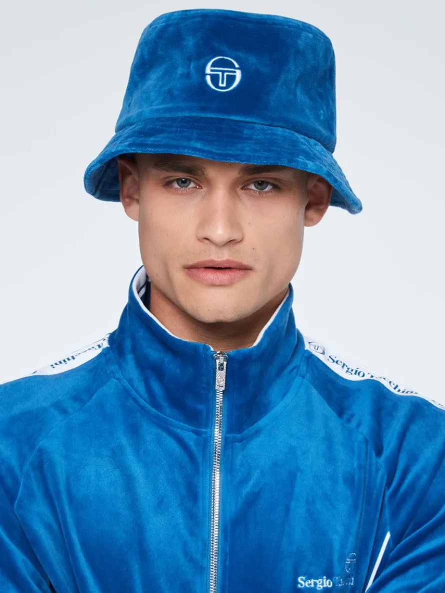 Velour Bucket Hat- Vallarta Blue