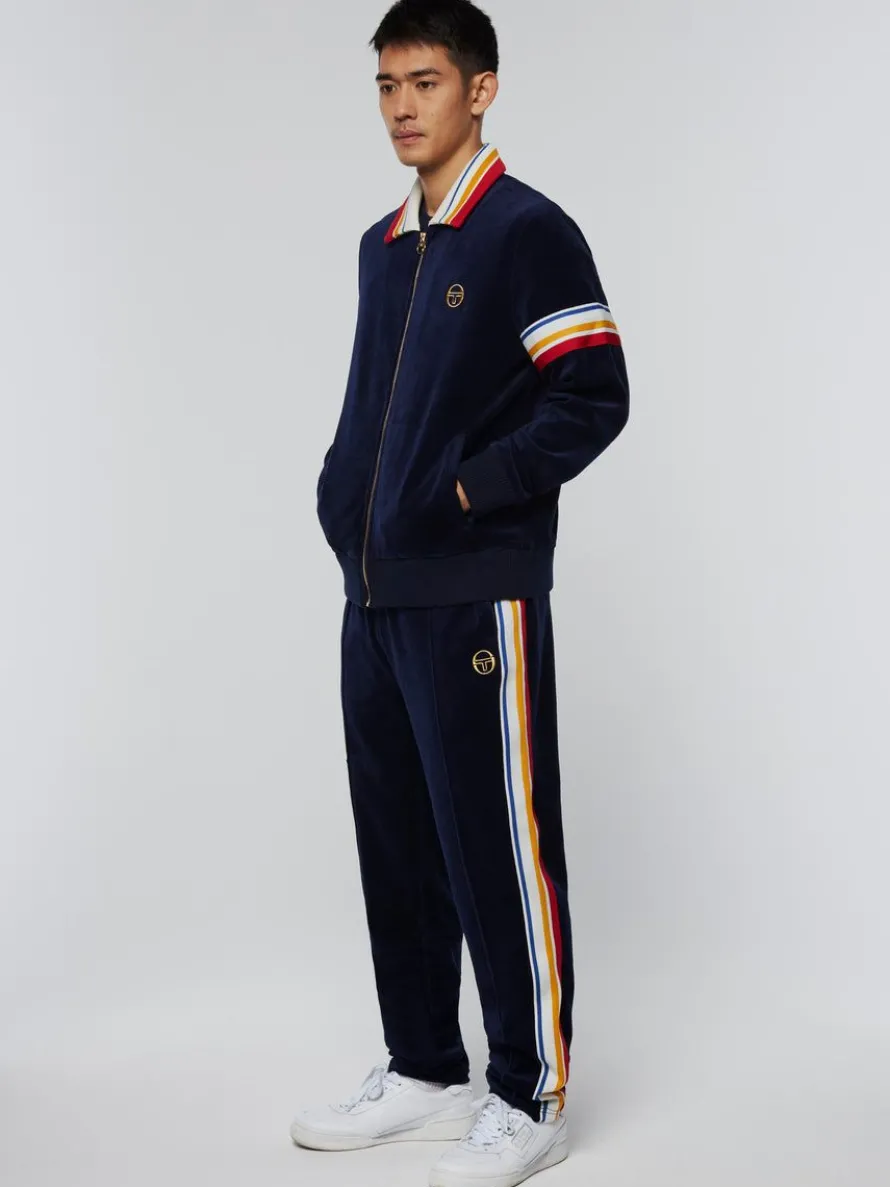 Goran Velour Track Jacket Archivio- Maritime Blue