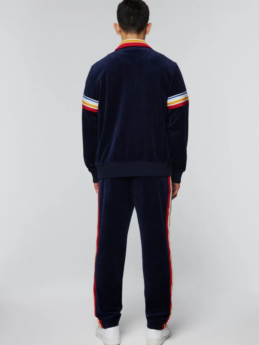 Goran Velour Track Jacket Archivio- Maritime Blue