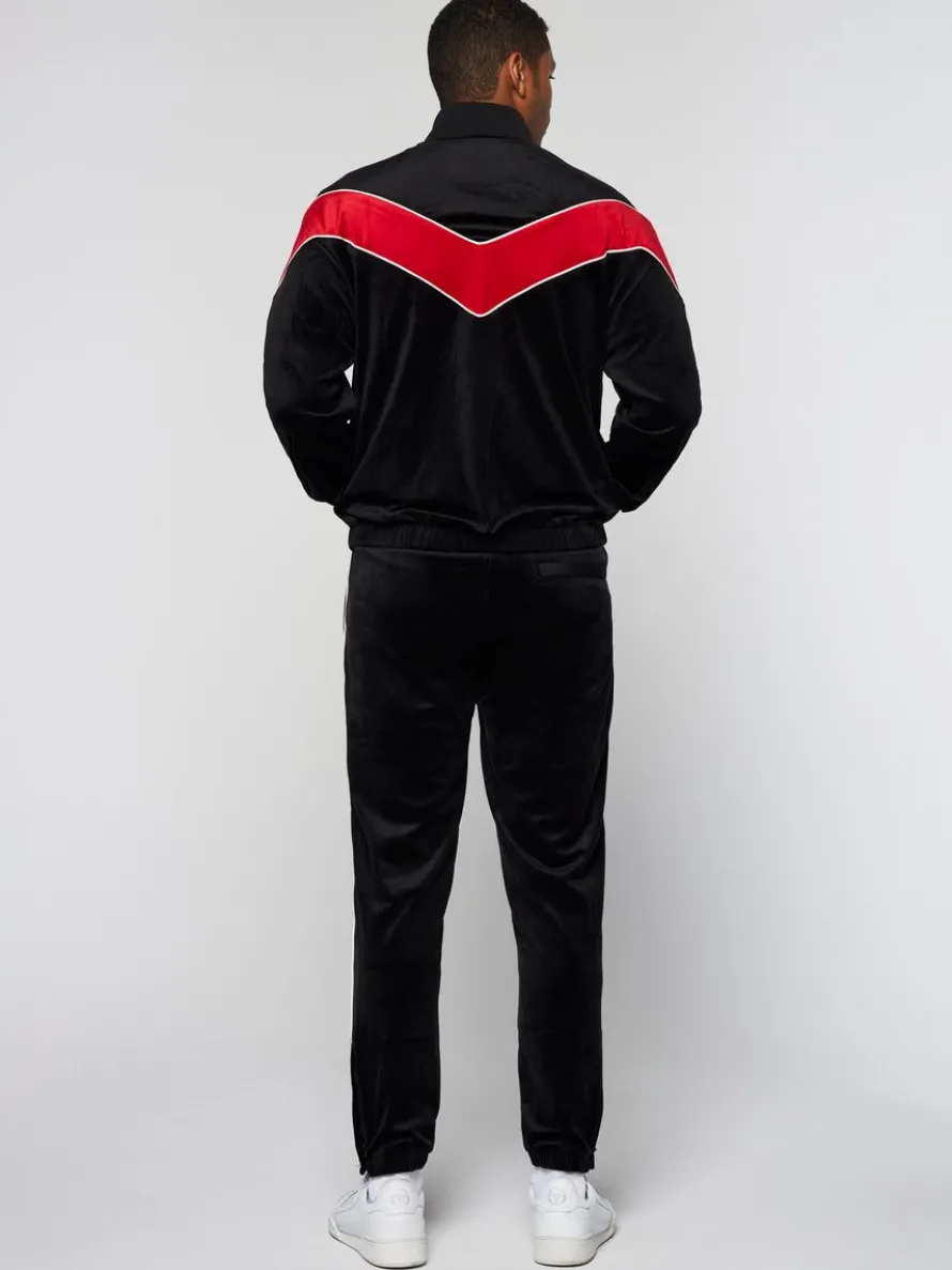 Gallone Velour Track Jacket- Black Beauty