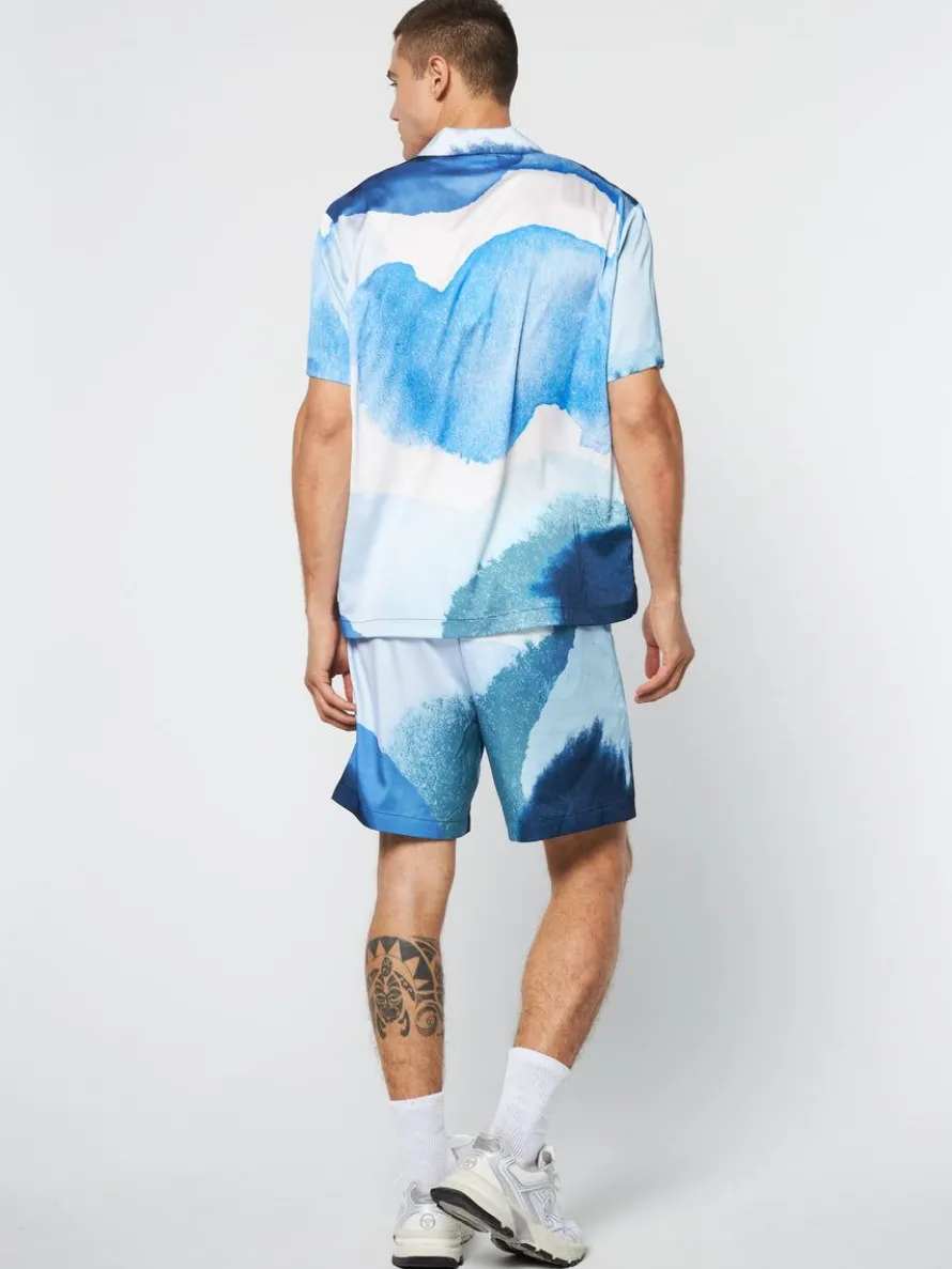 Spiaggia Cabana Shirt- Maritime Blue/ Multi