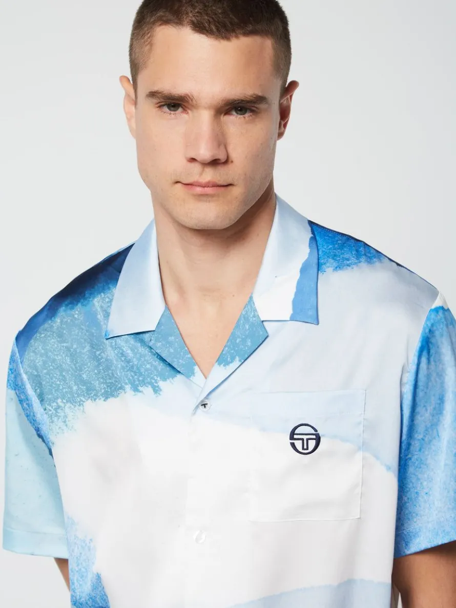 Spiaggia Cabana Shirt- Maritime Blue/ Multi