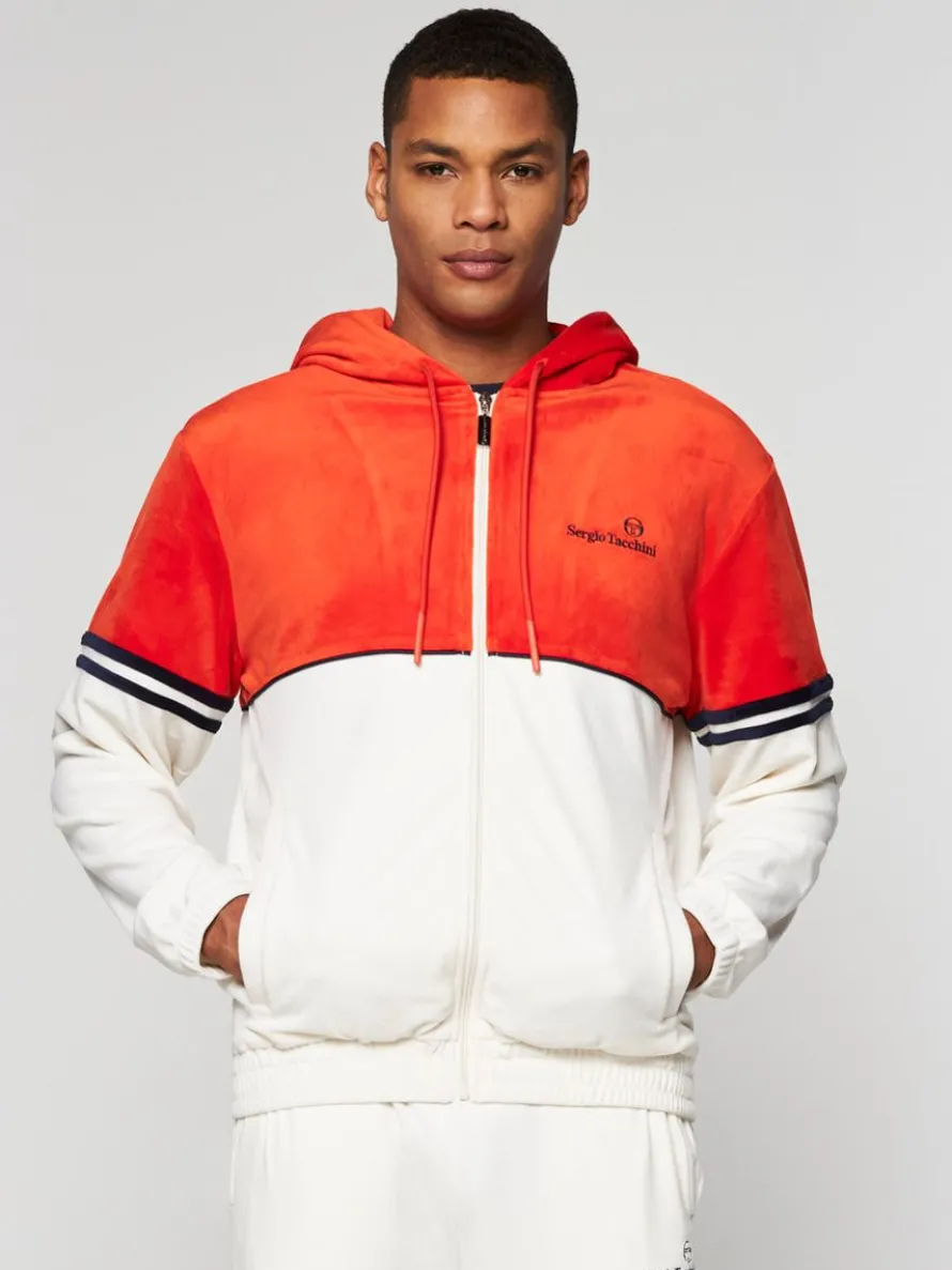 Scopeto Full-Zip Velour Hoodie- Poinciana/ Gardenia