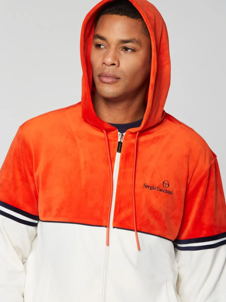 Scopeto Full-Zip Velour Hoodie- Poinciana/ Gardenia