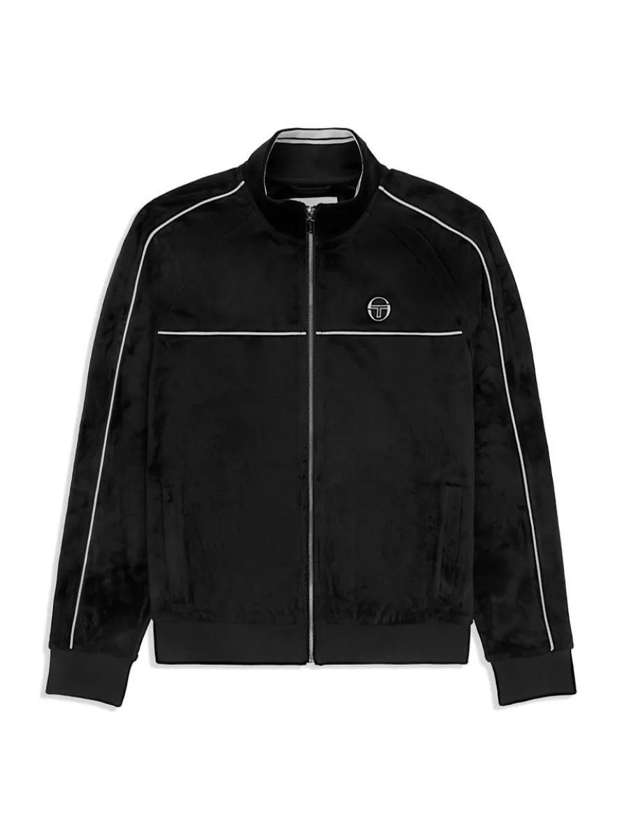 Lioni Velour Track Jacket- Black Beauty