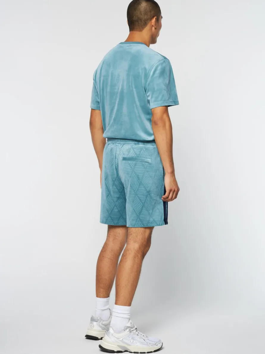 Debossed Damarindo Velour Short- Larkspur