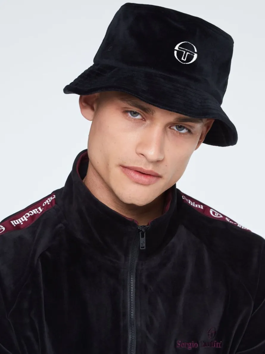 Velour Bucket Hat-Black
