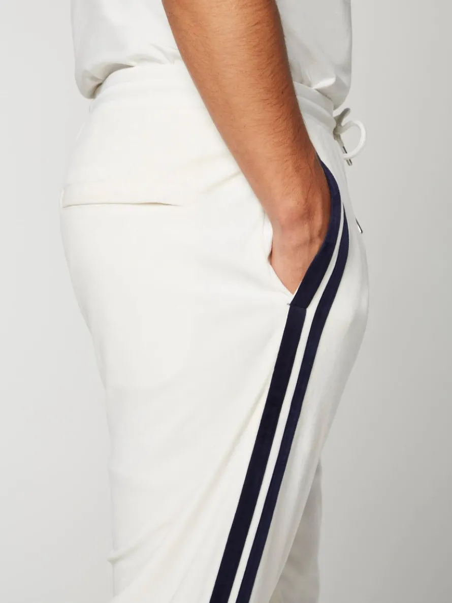 Damarindo Velour Track Pant- Gardenia