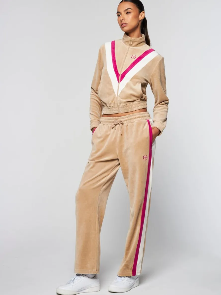 Sara Velour Track Jacket- Humus