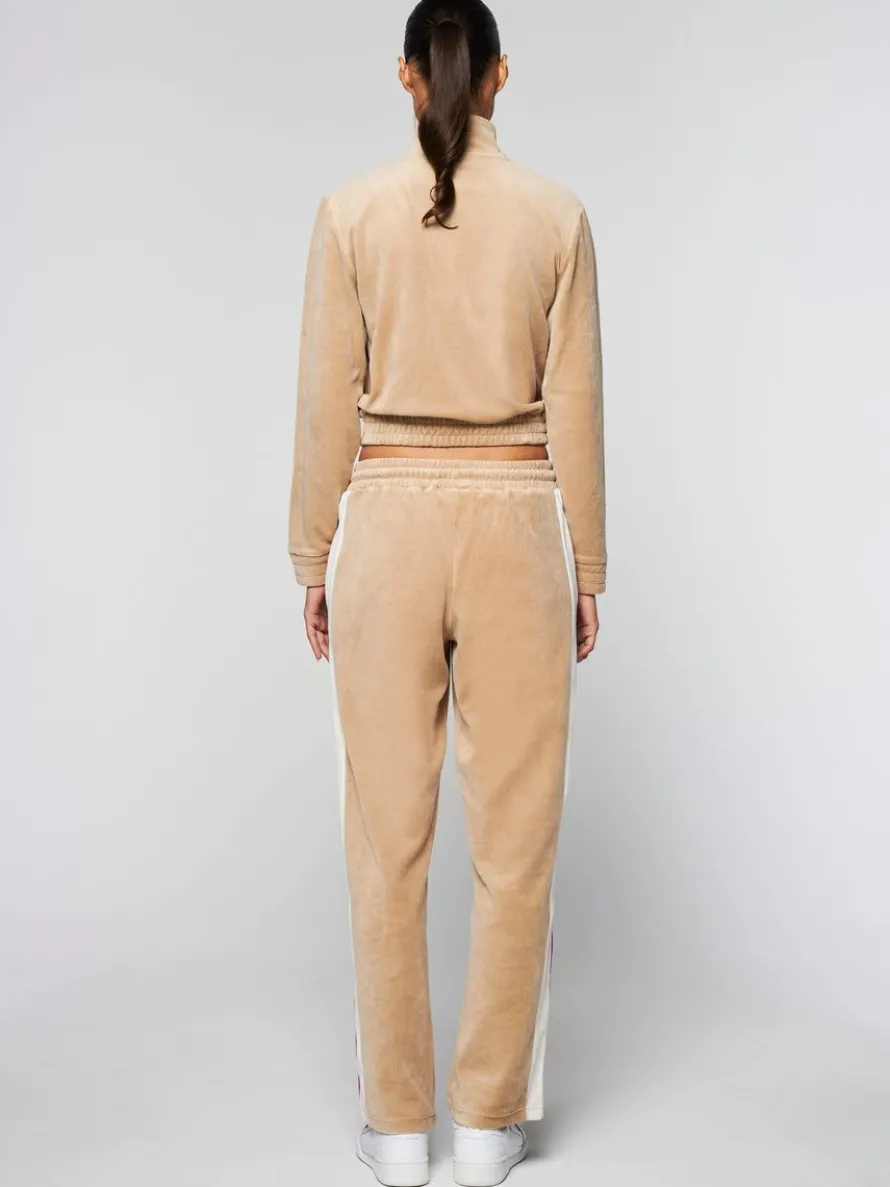 Sara Velour Track Jacket- Humus