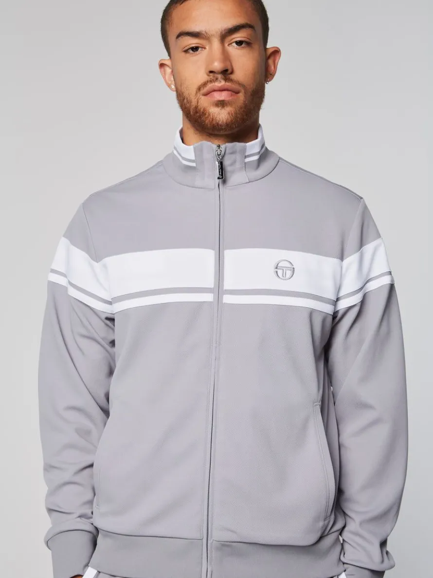 Damarindo Track Jacket- Sleet/ White