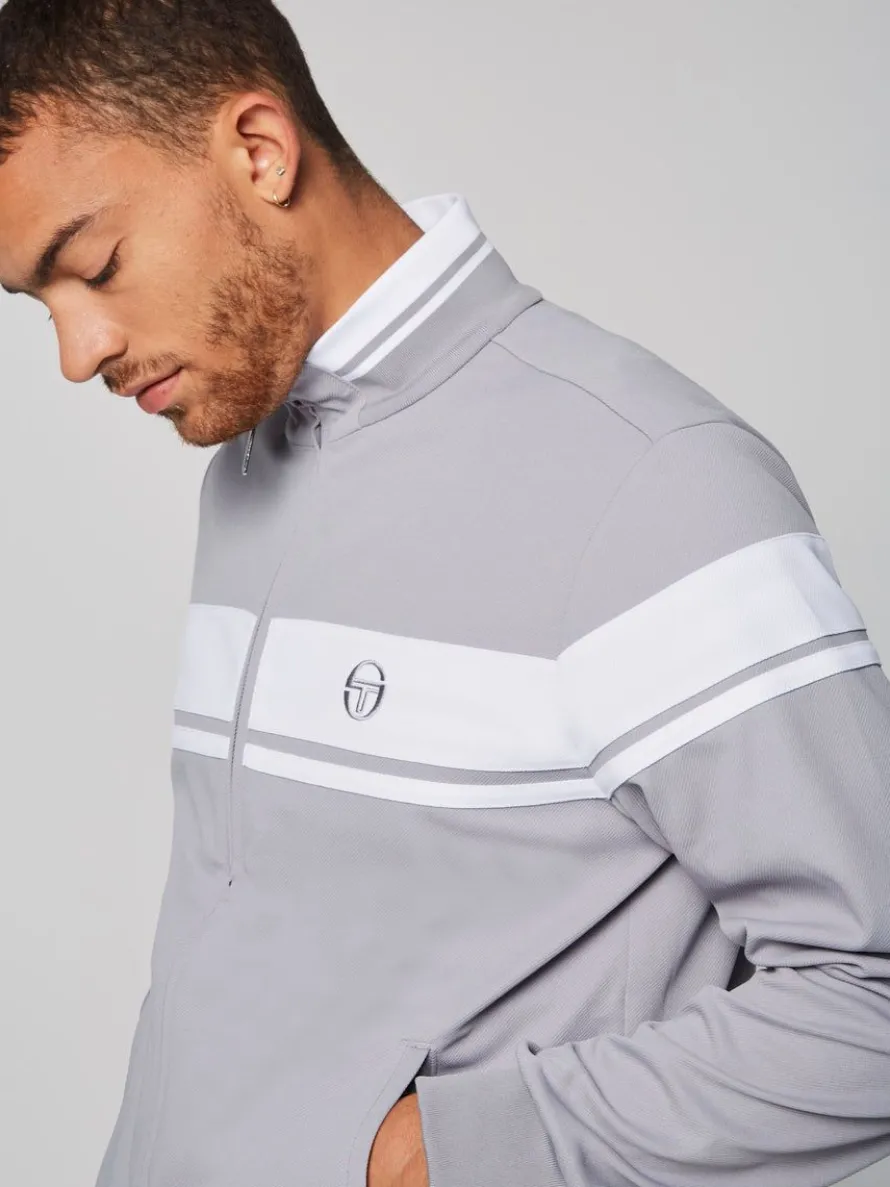 Damarindo Track Jacket- Sleet/ White