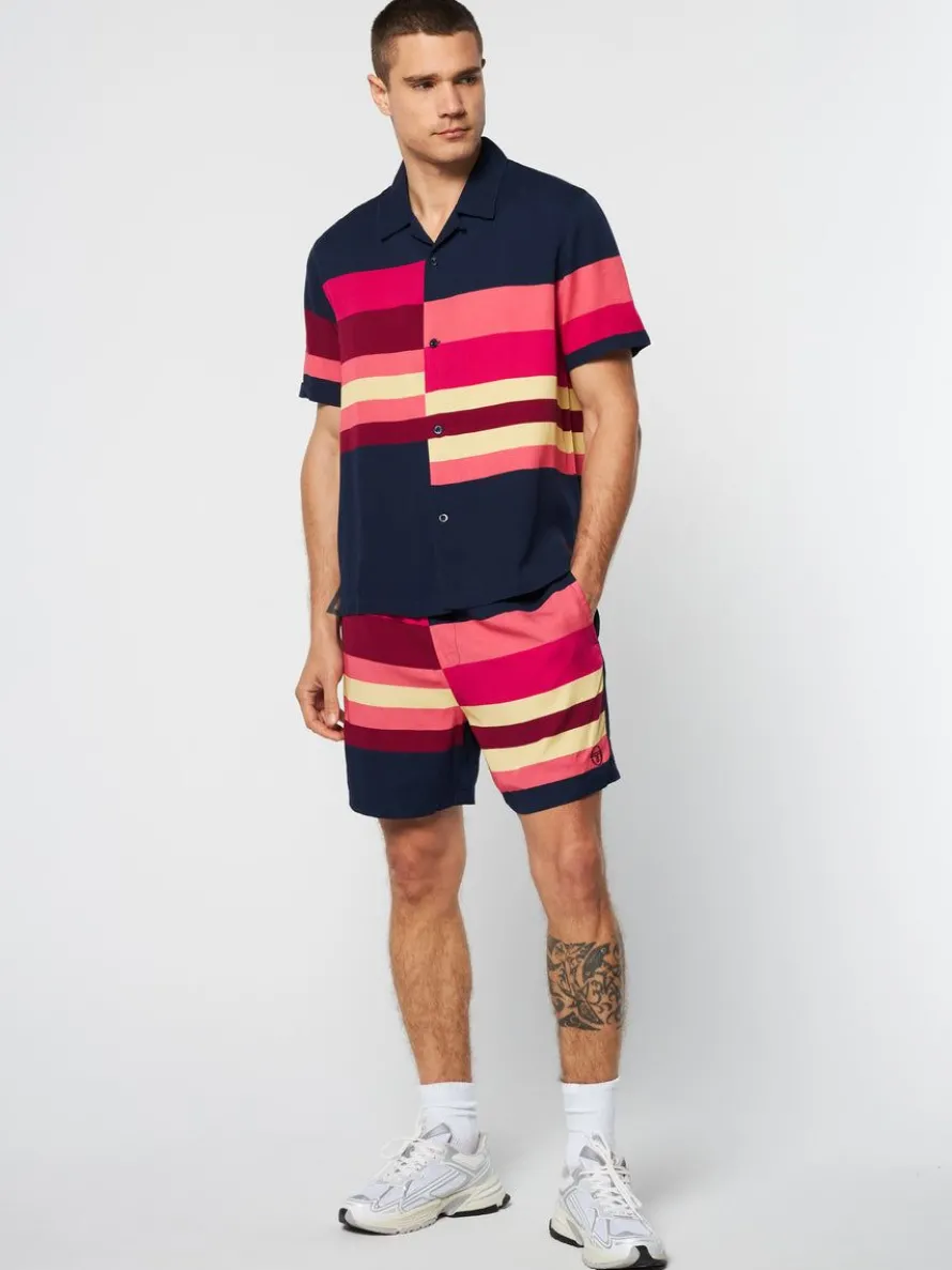 Pennellata Cabana Shirt- Maritime Blue/ Multi