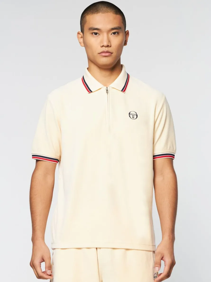 Primo Velour Polo- Pearl Ivory