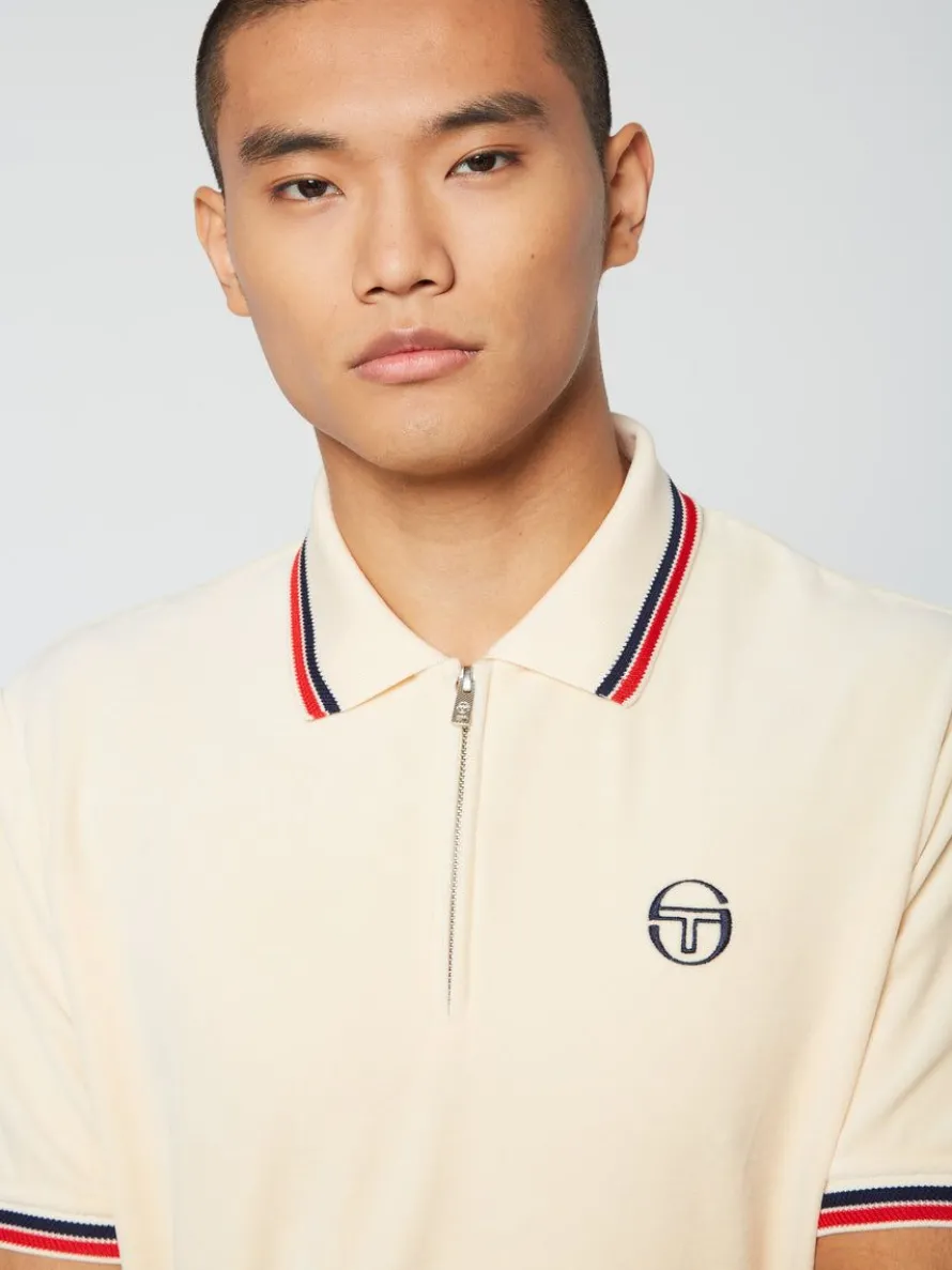 Primo Velour Polo- Pearl Ivory