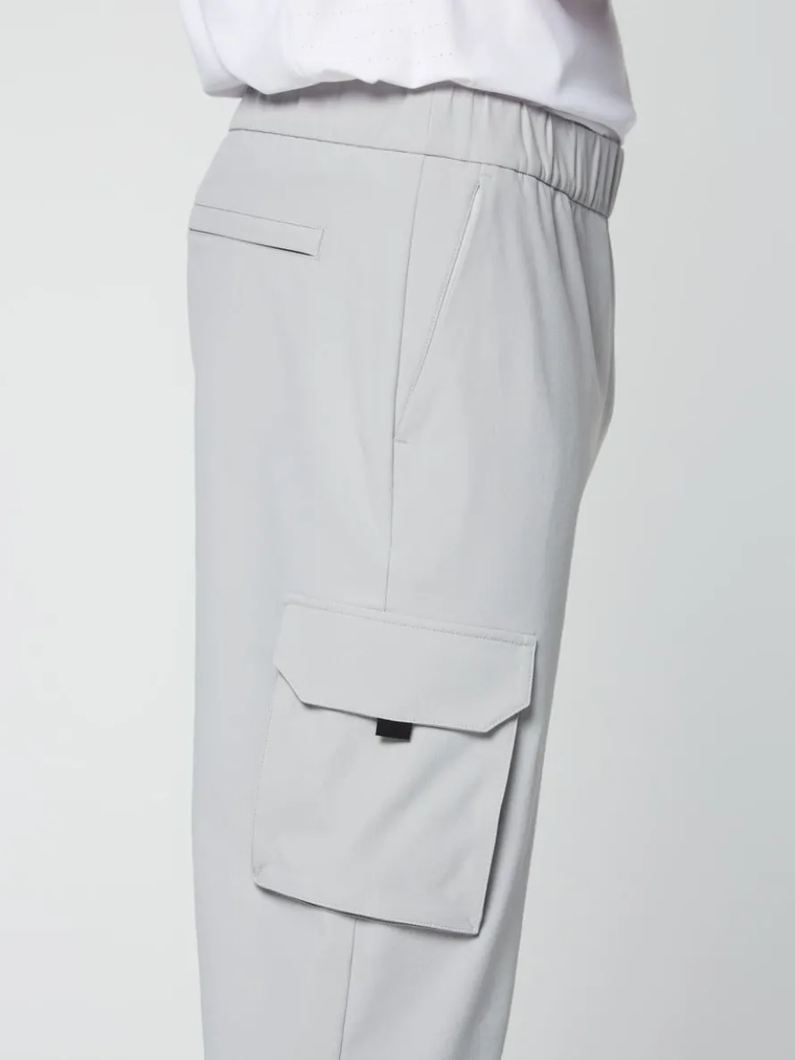 Woven Cargo Jogger Pants- Heather Grey