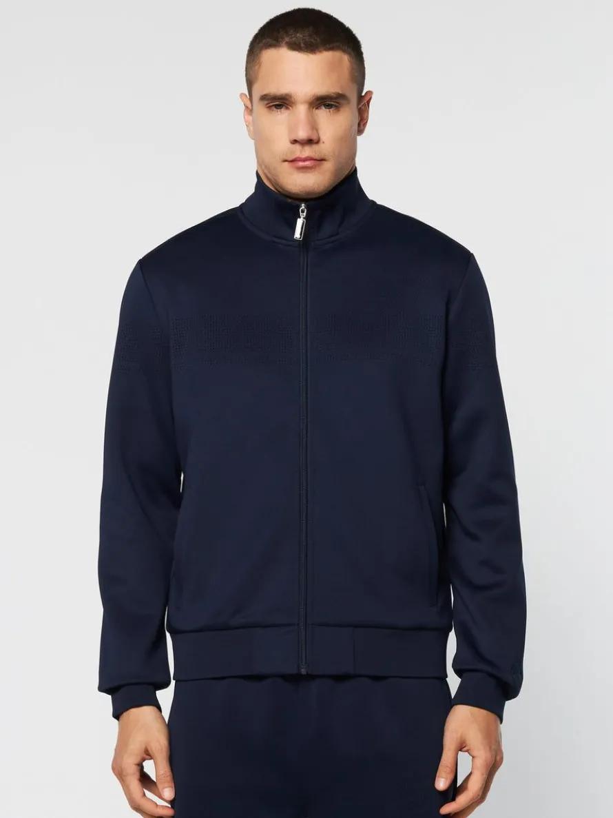 Perforata Track Jacket-Maritime Blue