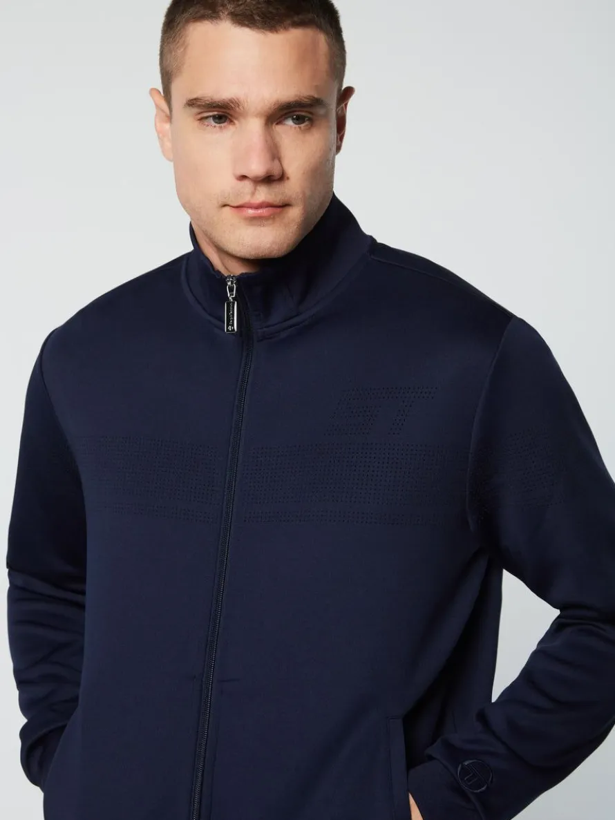 Perforata Track Jacket-Maritime Blue