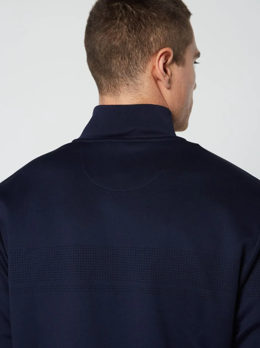 Perforata Track Jacket-Maritime Blue
