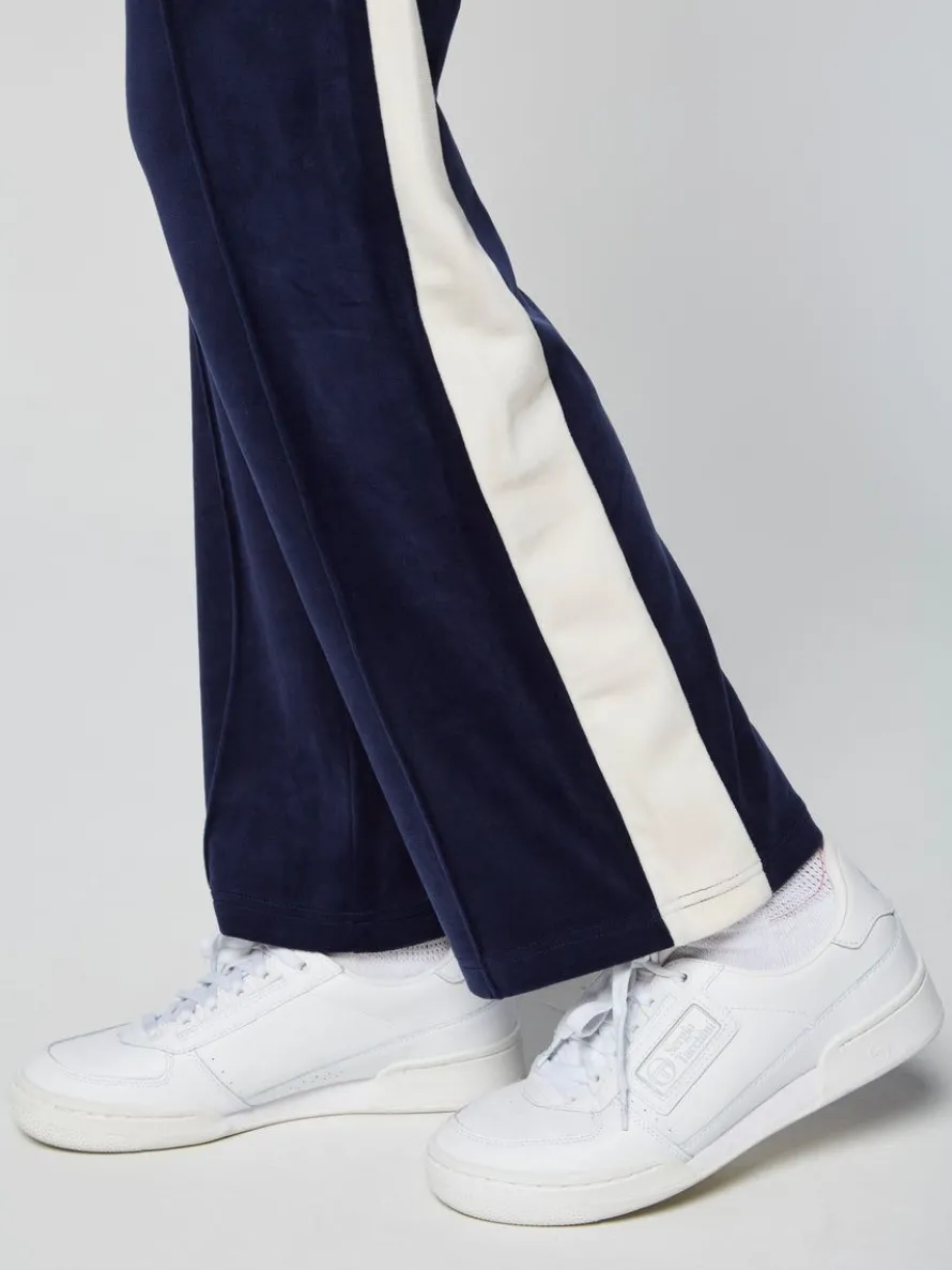 Miss Carlotta Velour Track Pant- Maritime Blue
