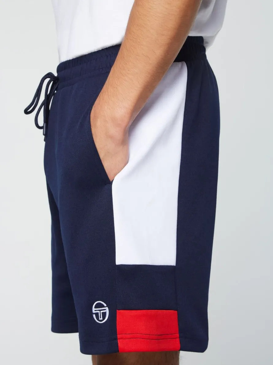 Cole Shorts- Maritime Blue/ White